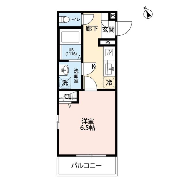 フルール野並(1K/1階)の間取り写真