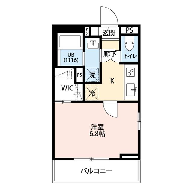 フルール野並(1K/1階)の間取り写真