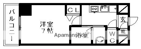 ハピネス美美(1K/2階)の間取り写真