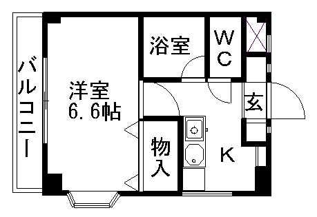 コーポ社台(1K/1階)の間取り写真