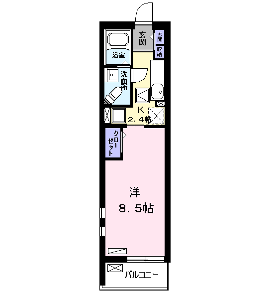名古屋市東山線 岩塚駅 徒歩12分 3階建 築15年(1K/1階)の間取り写真