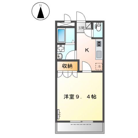 ルーラルハウス(1K/1階)の間取り写真