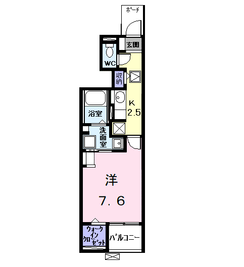 ガーデン スクエアⅠ(1K/1階)の間取り写真