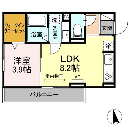 クレール(1LDK/3階)の間取り写真