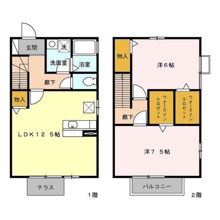 ローズコート大治　Ｂ(2LDK)の間取り写真
