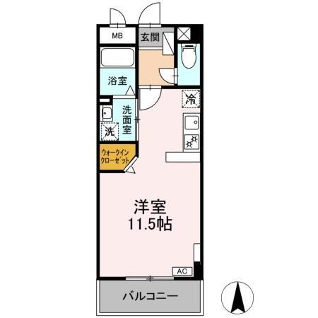 PARK FRONT NAKAMURA(ワンルーム/5階)の間取り写真