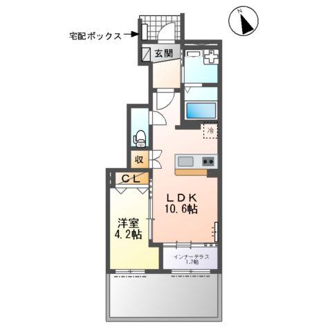 サンライズワン(1LDK/1階)の間取り写真