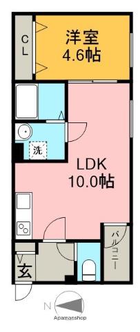 DEVELD本陣(1LDK/3階)の間取り写真