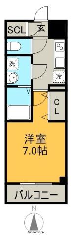 S-RESIDENCE名駅ノース Ⅱ(1K/5階)の間取り写真