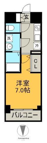 S-RESIDENCE名駅ノース Ⅱ(1K/7階)の間取り写真