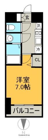 ディアレイシャス名古屋太閤通Ⅲ(1K/3階)の間取り写真