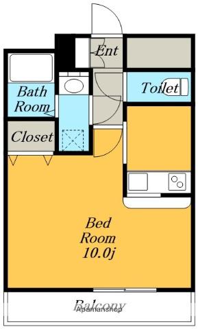 プレシャス鴨付(1K/3階)の間取り写真