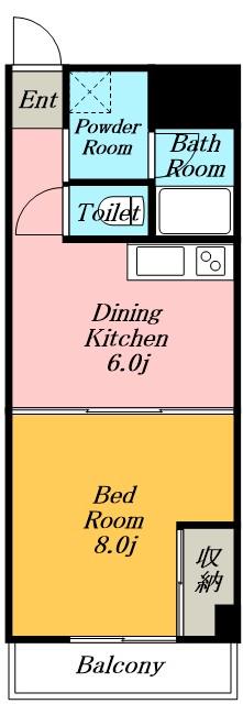 STONE(1DK/1階)の間取り写真