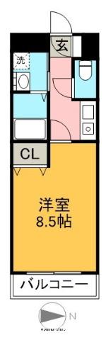 アムール白浜(1K/3階)の間取り写真