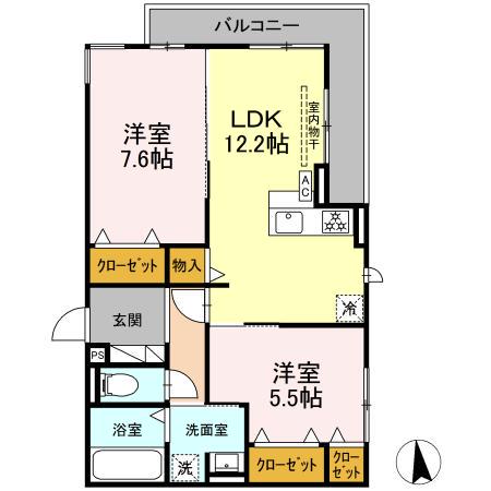 メゾンセリーブ(2LDK/3階)の間取り写真