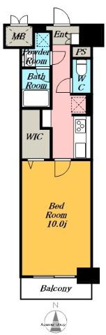 アロームドゥジョア(1K/4階)の間取り写真