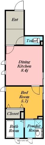 580ハイツIMOTOⅡ(1DK/1階)の間取り写真