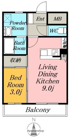 セレーノ(1LDK/3階)の間取り写真