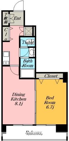 CASAプラスα名駅南(1LDK/9階)の間取り写真