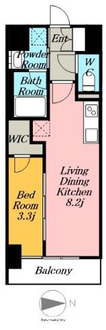S-RESIDENCE烏森AUREATE(1LDK/3階)の間取り写真