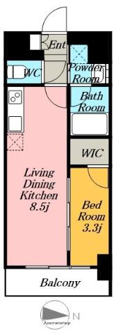 S-RESIDENCE烏森AUREATE(1LDK/3階)の間取り写真