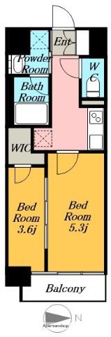 S-RESIDENCE烏森AUREATE(2K/7階)の間取り写真