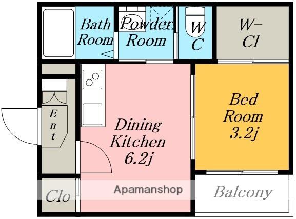 STELLA FORTIS 名楽(1DK/3階)の間取り写真