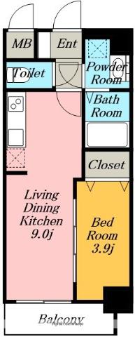 アドバンス名古屋アウリィ(1LDK/3階)の間取り写真