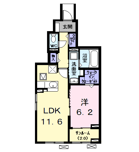 ファミール本郷(1LDK/1階)の間取り写真
