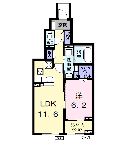 ファミール本郷(1LDK/1階)の間取り写真