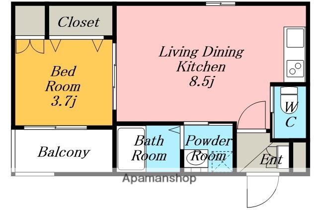 STAGE K 向島(1LDK/1階)の間取り写真