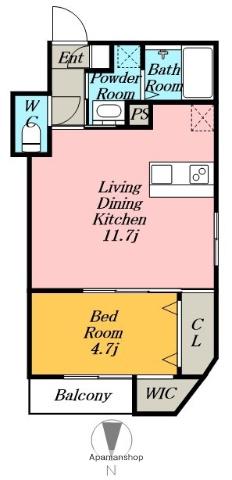 CIEL(1LDK/3階)の間取り写真
