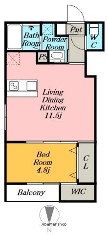 CIEL(1LDK/1階)の間取り写真