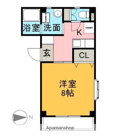 ラ・フィエスタ 武豊(1K/3階)の間取り写真