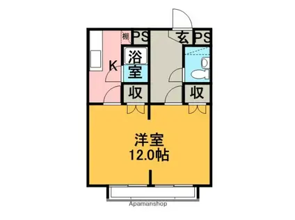 コーポ前田A棟(1K/1階)の間取り写真