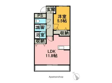 エクセルマエダ(1LDK/2階)の間取り写真