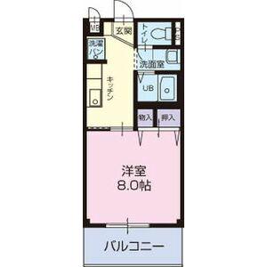 サープラス東郷Ⅱ(1K/2階)の間取り写真