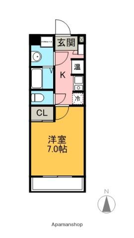 ラフィネ多屋Ⅱ(1K/5階)の間取り写真