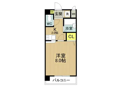 グランデュール46(1K/4階)の間取り写真