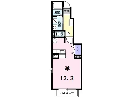 サニー郷東A(ワンルーム/1階)の間取り写真