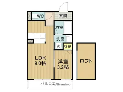 竜美丘RESIDENCE(1LDK/4階)の間取り写真