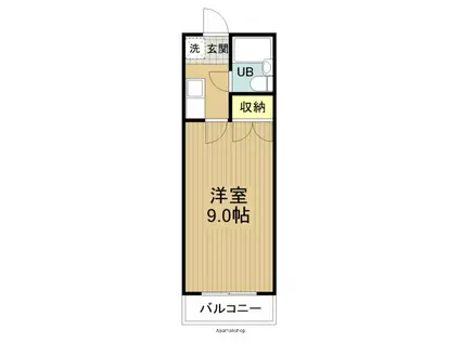 Kマンション(1K/4階)の間取り写真