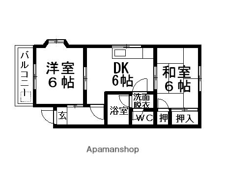 ホームピュアⅡ(2DK/2階)の間取り写真