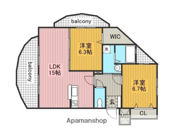 ANSER(2LDK/1階)の間取り写真