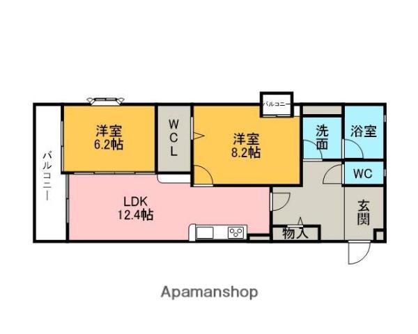 サンコートNIHONGI(2LDK/3階)の間取り写真