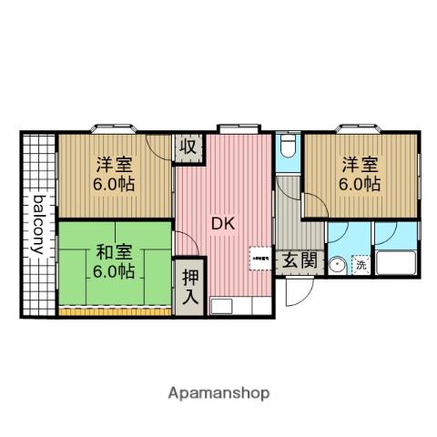 バルミー稲垣(3DK/1階)の間取り写真