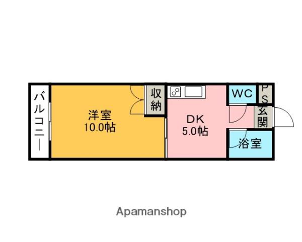 ジョリヴィ安城今池(1DK/5階)の間取り写真