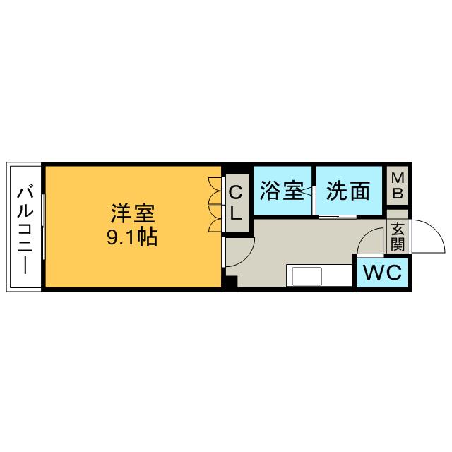 ファインハイム(1K/1階)の間取り写真