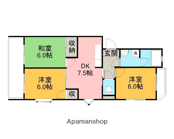 サマーブリーズⅡ(3DK/4階)の間取り写真