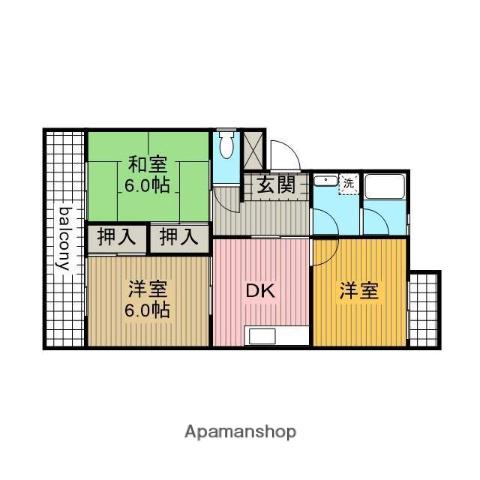 PASTORALⅡ(3DK/2階)の間取り写真